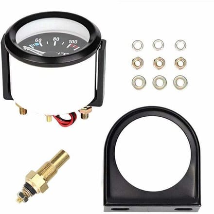 Koelvloeistoftemperatuurmeter Geschikt voor auto's, wijzerplaat van 52 mm (2 inch).