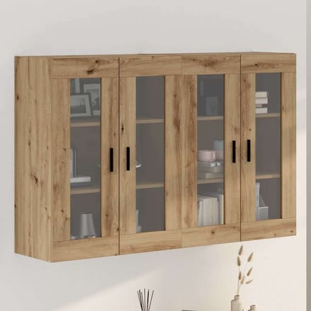 vidaXL - Wandgemonteerde - Kasten - 2 - st - artisanaal - eikenkleurig