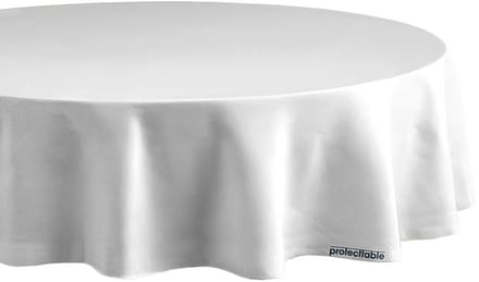 Protecttable - Rond Tafelzeil Uni Wit Ø138cm - Tafelkleed Afwasbaar - Kunststof