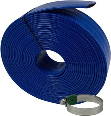 Plat oprolbare slang PVC 38 mm 3bar blauw 15m