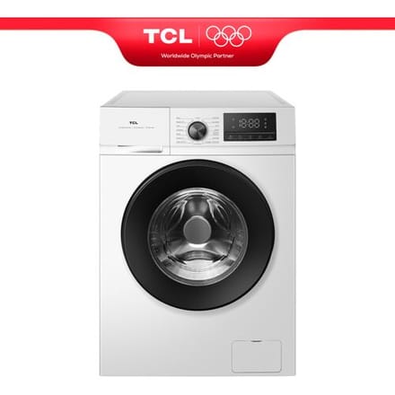 TCL wasmachine, 8 kg, Energieklasse A-10% met BLDC-motor, stoomwasprogramma, snelwasprogramma 15 min, kinderslot,