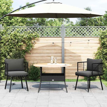 vidaXL - Tuinstoelen - 2 - st - met - kussens - poly - rattan - zwart