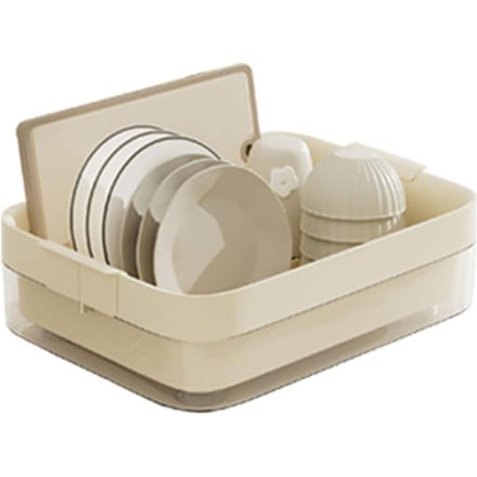 Afwasrek Multifunctioneel Afwasrek voor Keukenblad met Afwateringsfunctie Groot beige