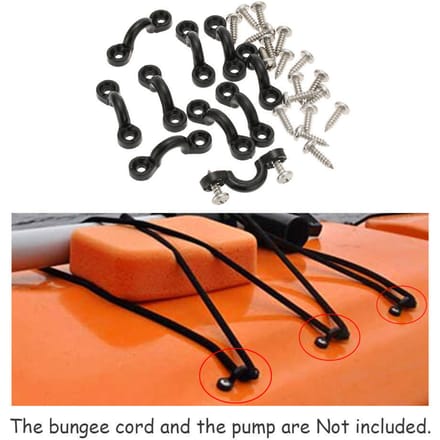 10 stks Nylon Bungee Dek Loops Tie Down Pad Eye met 20 Schroeven voor Boot Kajak Dek Rigging Kit wit