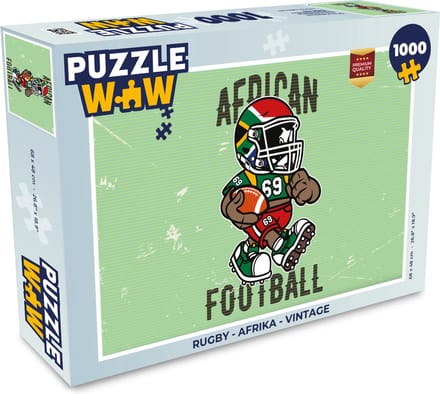 Puzzel Rugby - Afrika - Vintage - Legpuzzel - Puzzel 1000 stukjes volwassenen