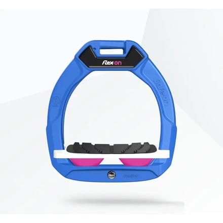 Veiligheidsstijgbeugels Paardrijden Hellend Grip Blauw/Wit/Roze Kind Flex-On Safe-On