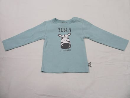 Zero2three - Jongens - T-shirt lange mouw - Blauw , zebra , 74 - 9-12 maand