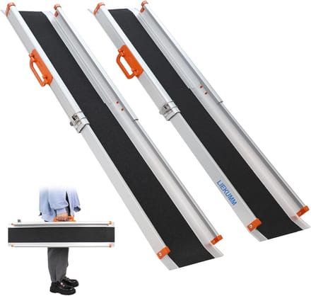 Telescopische Rolstoelhelling - Verstelbaar Tot 153 cm - 300 kg Draagvermogen