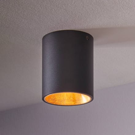 EGLO Polasso - Plafondlamp - 1 Lichts - LED - Ø100mm. - Zwart, Goud