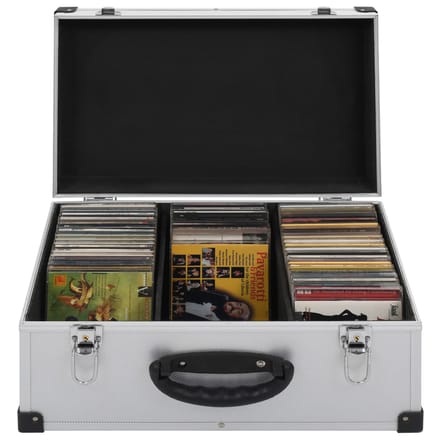 vidaXL - Cd-koffer - voor - 60 - cd's - aluminium - ABS - zilverkleurig