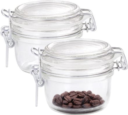Bormioli Rocco Voorraad/weckpot - 2x - glas - transparant - 8 x 7 cm - 125 ml