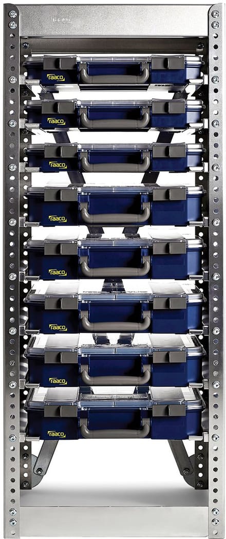 Raaco CarryLite Opbergrek S258 + 8 koffers