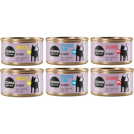 24x80g Cosma Pure Mix (3 soorten) natvoer voor katten