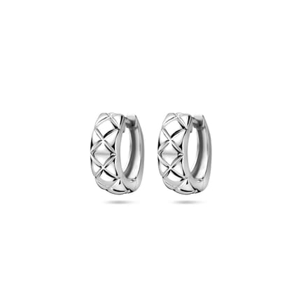 Zilver gerhodineerd klapoorringen 12,5 mm - 1339799
