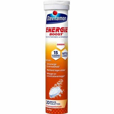 Davitamon - Energie Boost Multivitamines Mineralen - 4 x 20 Bruistabletten - Voordeelverpakking