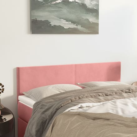 vidaXL - Hoofdborden - 144x5x78/88 - cm - fluweel - roze
