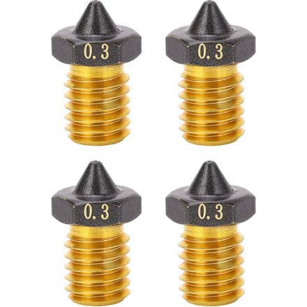 Lot de 4 buses d'imprimante 3D revêtues PTFE à haut débit pour impression à haute vitesse, extrudeur, buse en laiton pour 0.3mm