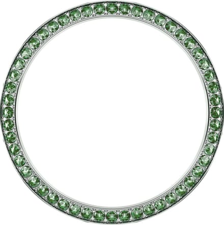 Marc Coblen 42 mm steel bezel / dark green stones