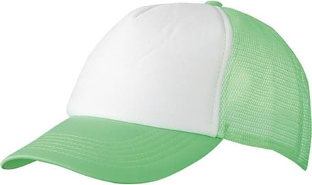 Myrtle Beach Volwassenen Unisex 5 Panel Polyester Mesh Cap (Wit/neon-groen)
