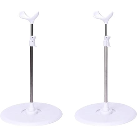 Lot de 2 supports de poupée en acier inoxydable pour poupées BJD et SD, Accessoires d'exposition pour poupées 1/3, Supports, white