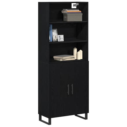 vidaXL - Highboard - 2 - st - Zwart - Eiken - 69,5 - x - 34 - x - 180 - cm