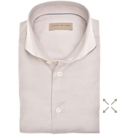 John Miller Overhemd Allover Mini Pattern Cotton Stretch Licht Bruin / male