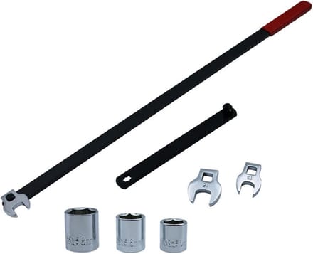 Riem Spanner Set - Spanrol Gereedschap - Motoronderhoud - Duurzaam Metaal - 7 Delig - Rood