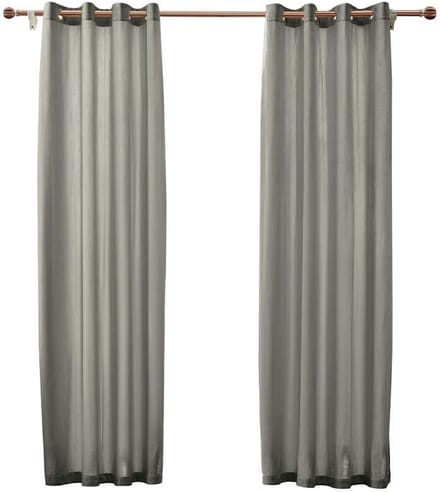 Larson - Velvet Gordijnen - 2.8m x 2.5m - Ringen - Lichtgrijs