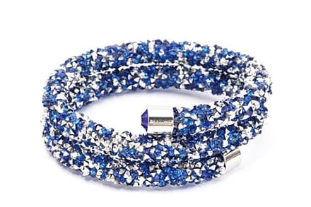 klem armband crystal dust Zilverkleurig/blauw