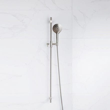 FugaFlow Eccelente Acces glijstangset met ronde handdouche, metalen doucheslang Geborsteld RVS PVD (RVS)