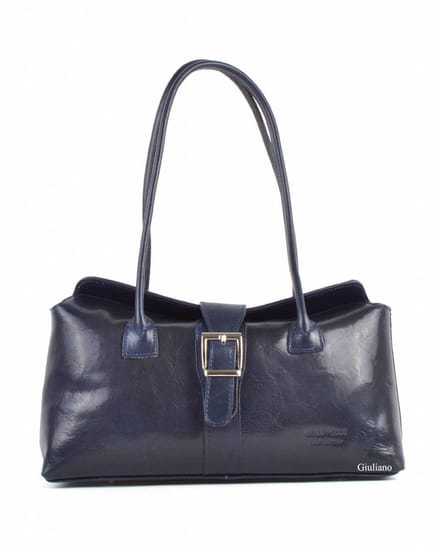 Giuliano klassieke handtas Mona - Donker blauw - Dames - Made in Italy