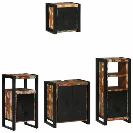 vidaXL Badkamermeubel Set met lade 4 pcs Massief Gerecycleerd Hout