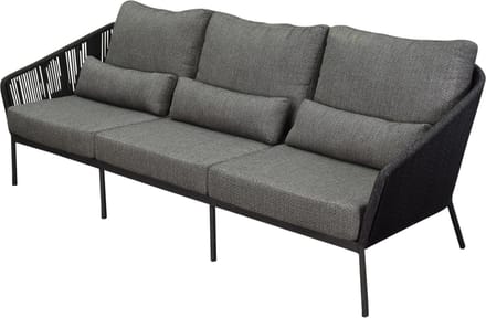 Costa 3-zits lounge bank antraciet rope