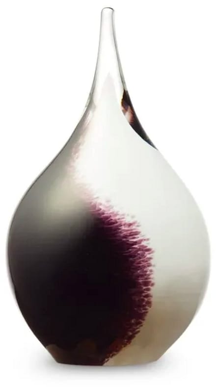 Urnencenter© Druppel Mini Urn Kristalglas – Zwart/Wit Opaak - 50ml