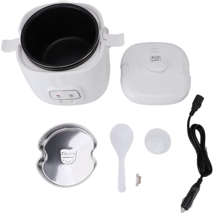 Cuiseur à riz de voiture 2L, multifonctionnel, efficace, cuisson rapide, empêche le collage, cuiseur à riz de voyage avec L white