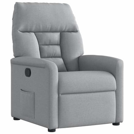 vidaXL - Fauteuil - verstelbaar - stof - lichtgrijs