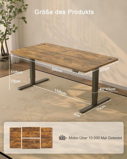 Luxe Bureau – Bruin – 200x80 cm – Industrohome