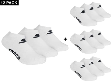 Starter - 12-Pack Sneaker Socks - Enkelsokken Bundel - 35 - 38 - Wit