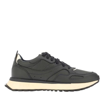 Boss Heren Jonah Run Leren Trainers (Donkerblauw)