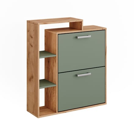 Vicco Orlando Schoenenkast – 80 x 90 cm Goldkraft eik/groen