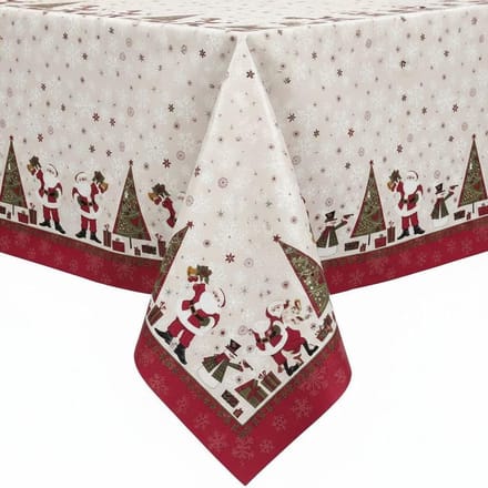 Protecttable - Kerst Tafelzeil Sneeuwpop 140x250cm - Tafelkleed Afwasbaar - Kunststof