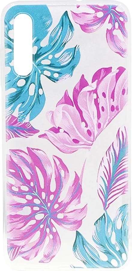 Shop4 - Samsung Galaxy A70 Hoesje - Zachte Back Case Bladeren Gekleurd