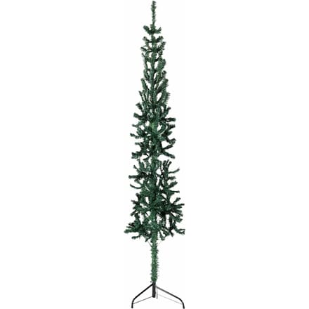 vidaXL - Kunstkerstboom - half - met - standaard - smal - 150 - cm - groen
