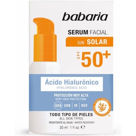 Gezichtsserum - BABARIA - SPF 50 - Hyaluronzuur - Hydratatie - Prebiotisch