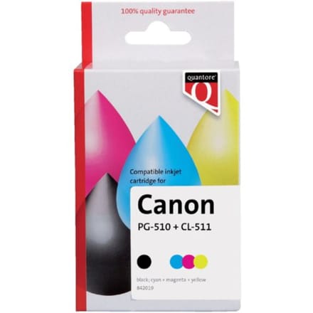 Inktcartridge Quantore alternatief tbv Canon PG-510 CL-511 zwart + kleur | Pak a 2 stuk