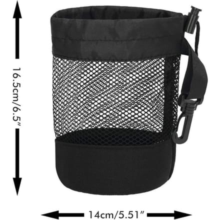 Pochette en maille nylon avec cordon de serrage pour balles noir