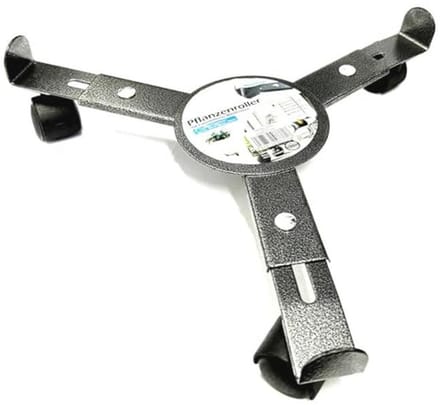 Verstelbare metalen plantenroller met 3 wielen, rond, Ø 25-30 cm
