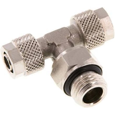 8x6 & G1/4'' Vernikkeld Messing T-Opsteekkoppeling Buitendraad