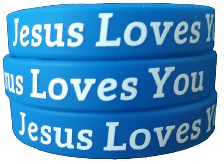 Siliconen Armband - Jesus Loves You - Donkerblauw