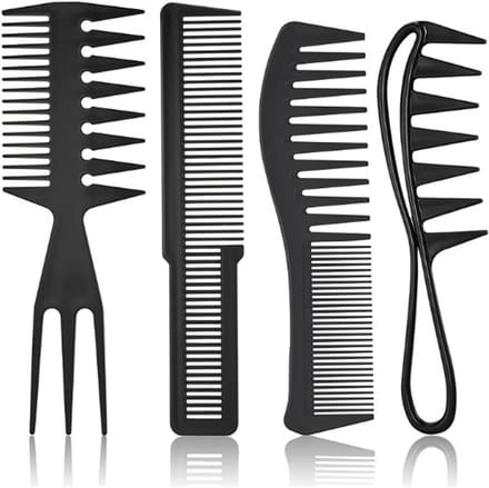 Haarkam Set - Brede Tanden Kam - Dagelijkse Styling - Comfortabele Antislip Grip - 4 Stuks